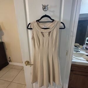 Enfocus Studio Cream Textured Mini Dress